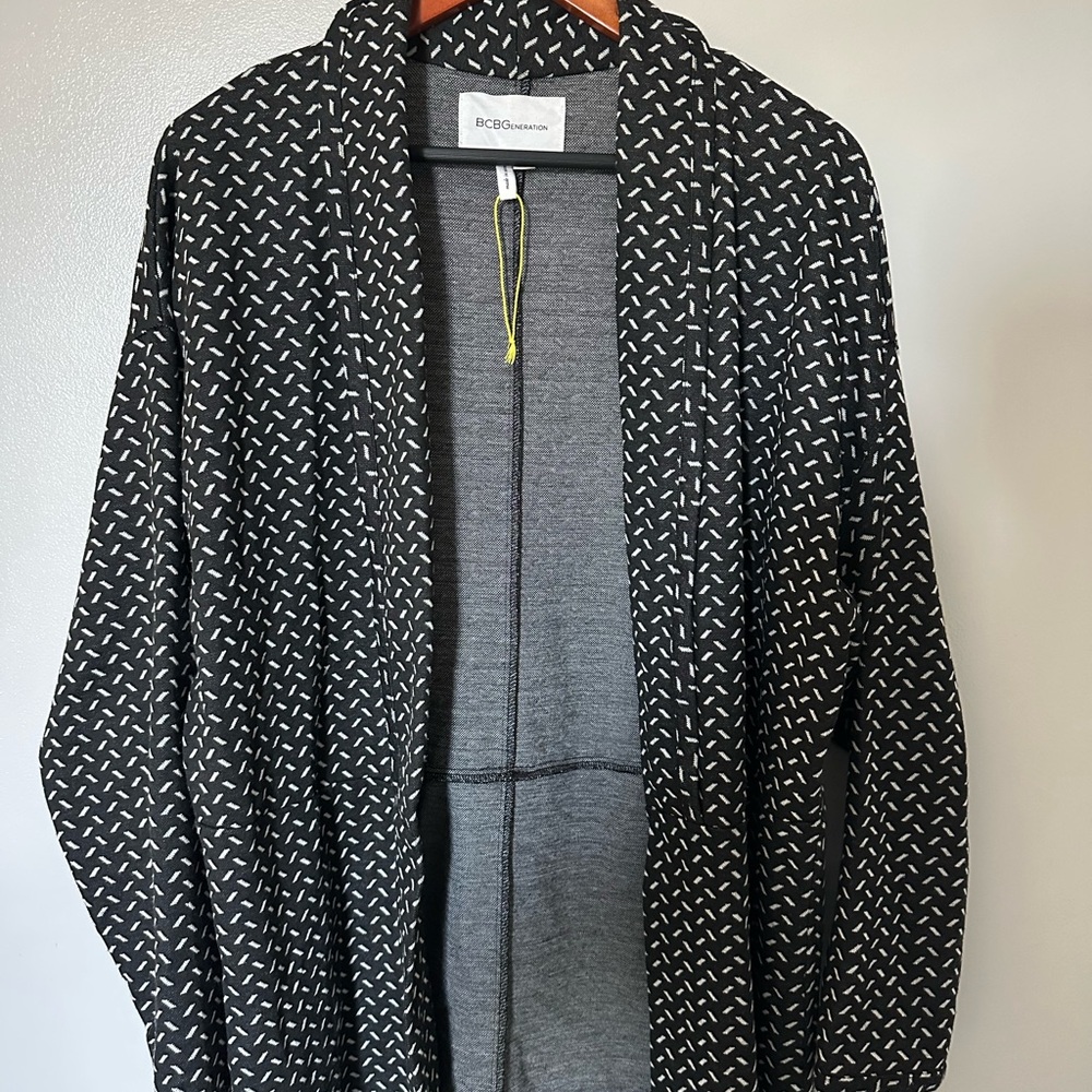 BCBGMaxAzria Black and White Patterned Cardigan